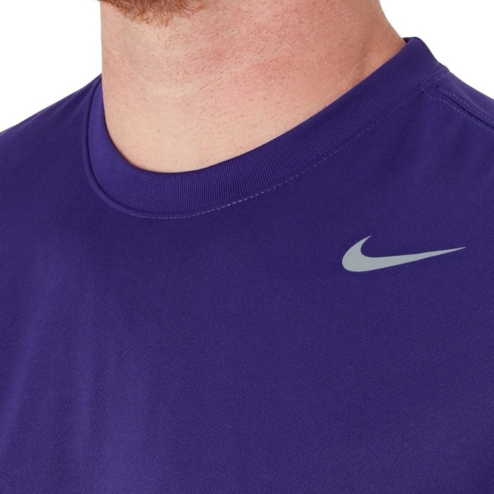 Nike Men's Team Legend Crew Short Sleeve Purple/Silver NWT - Picture 4 of 8